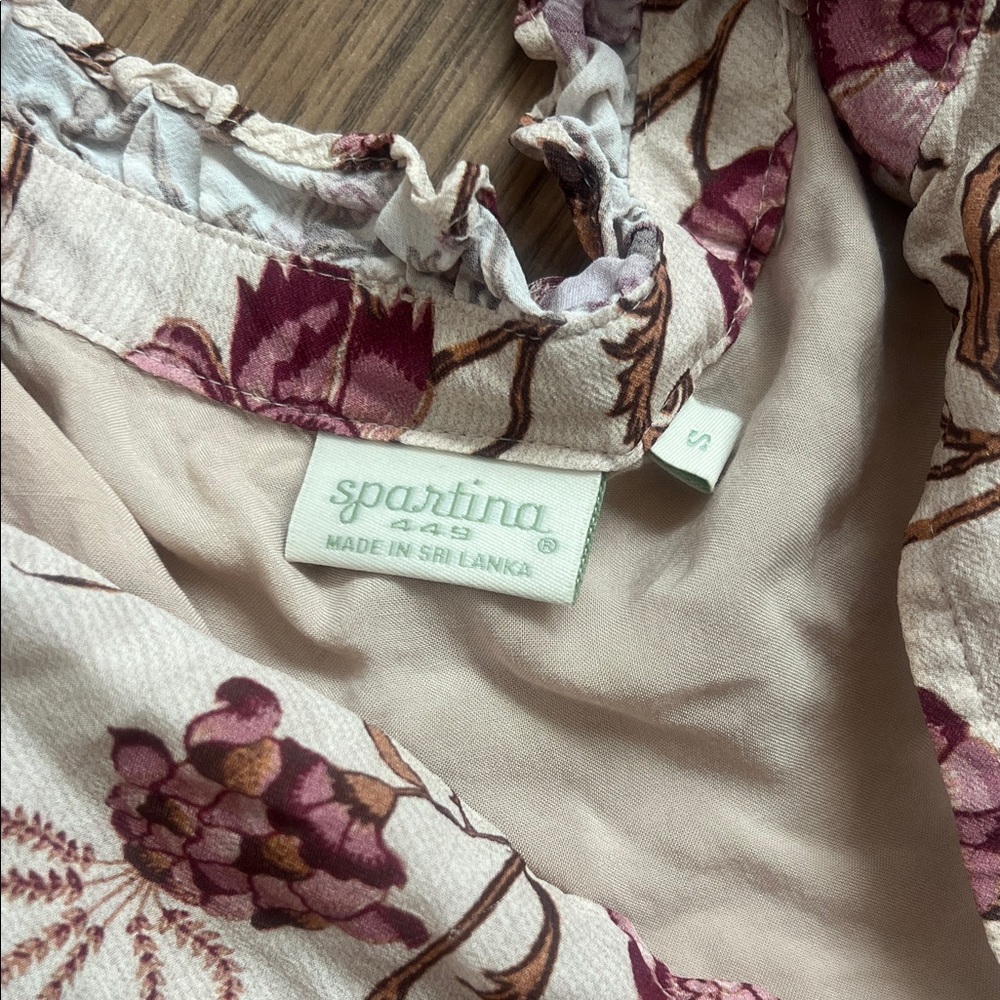 Spartina 449 Pink Long Sleeve Relaxed Blouse - Picture 2 of 5